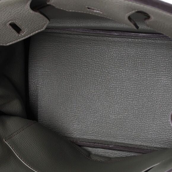 Hermes Birkin Handbag Vert Olive Clemence with Gold Hardware 30 Green - Picture 7 of 8